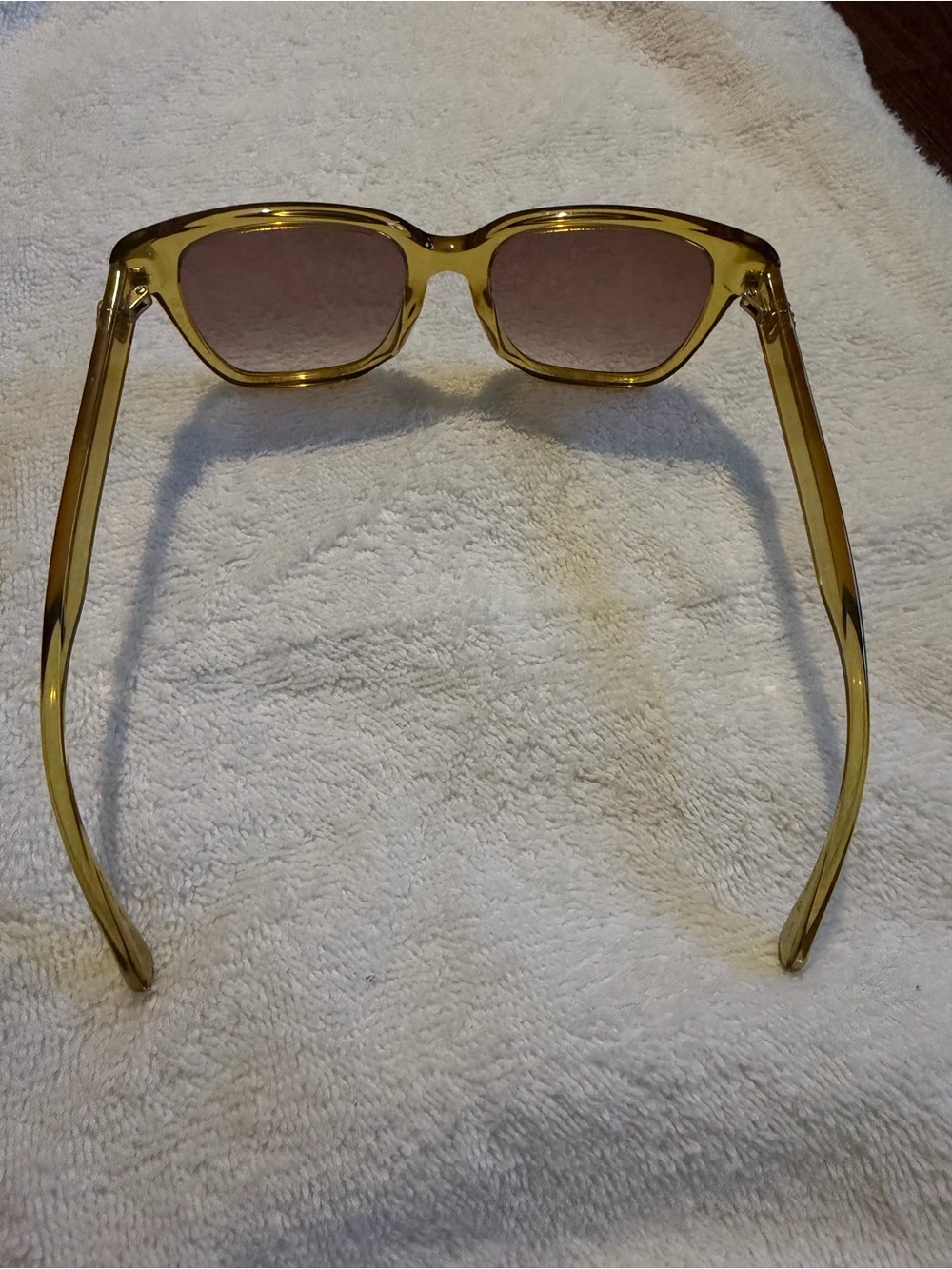 Gucci Yellow Transparent Frame Sunglasses with Brown Gradient Lenses - Picture 3 of 5